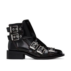 GANNI Feminine Buckle Boot Naplack | Black